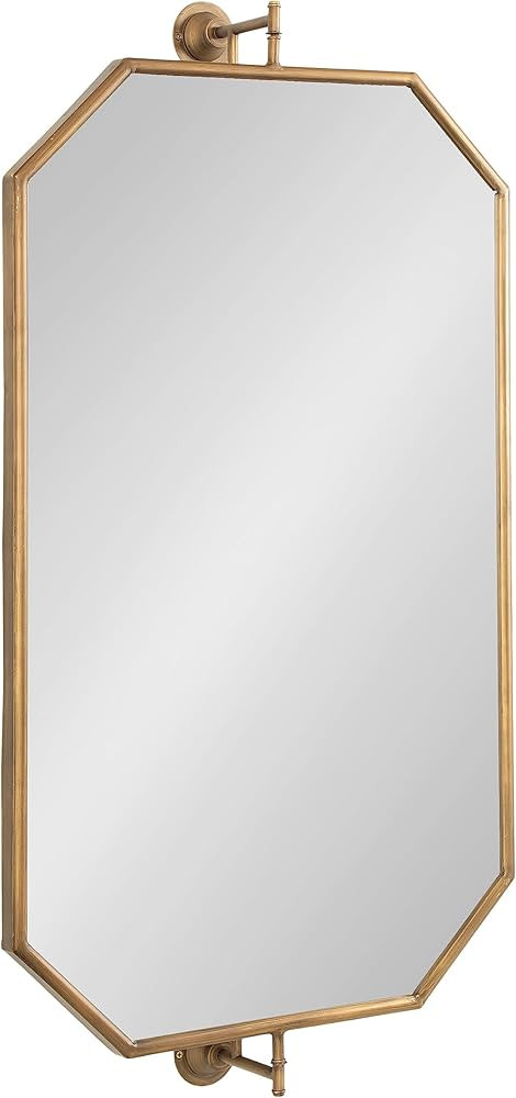 Kate and Laurel Darbridge Traditional Octagon Pivot Mirror, 24 x 47, Antique Gold, Vintage Adjust... | Amazon (US)