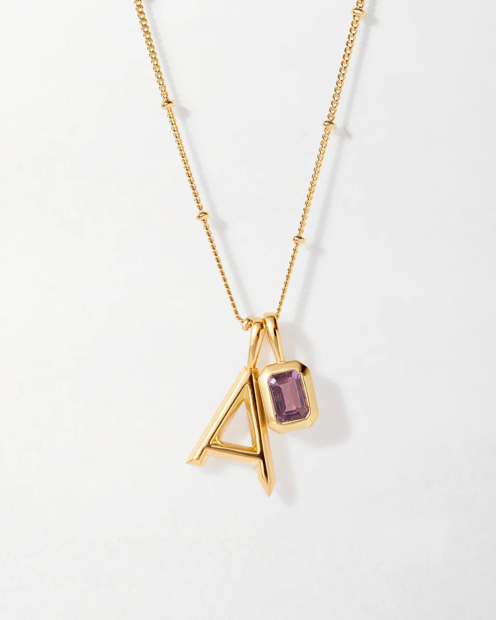Initial Deco Birthstone Necklace | Edge of Ember Ltd