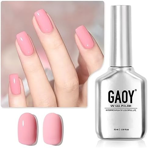 GAOY Pastel Gel Nail Polish, 16ml Rose Pink Soak Off UV Light Cure Gel Polish for Spring Summer S... | Amazon (US)