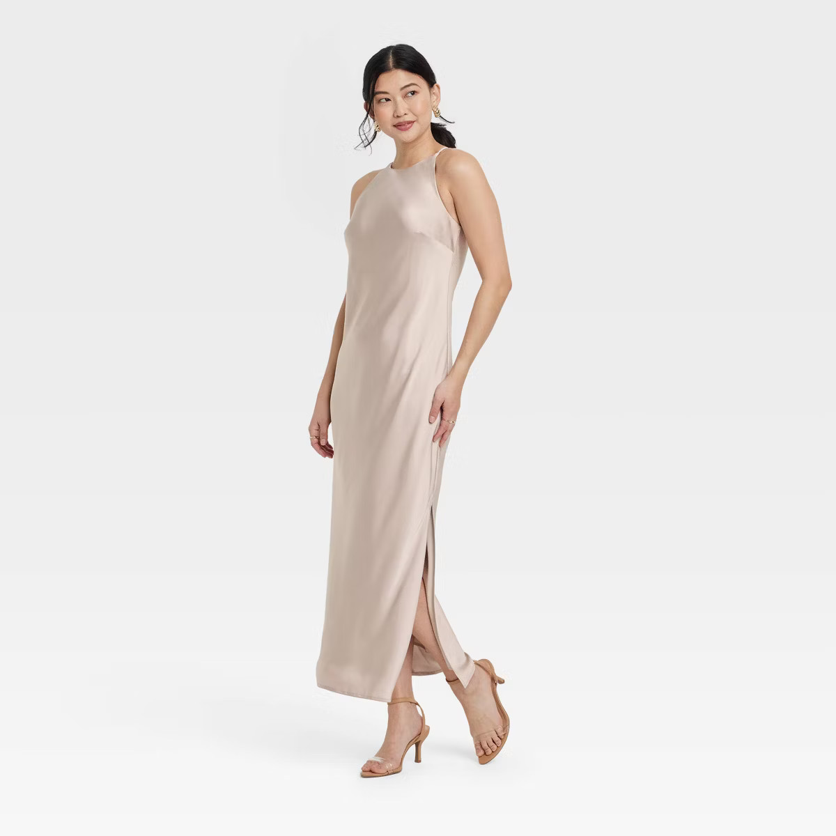 Women's Satin Halter Maxi Slip Dress - A New Day™ | Target