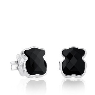 Silver Earrings with faceted onyx TOUS Color | TOUS USA