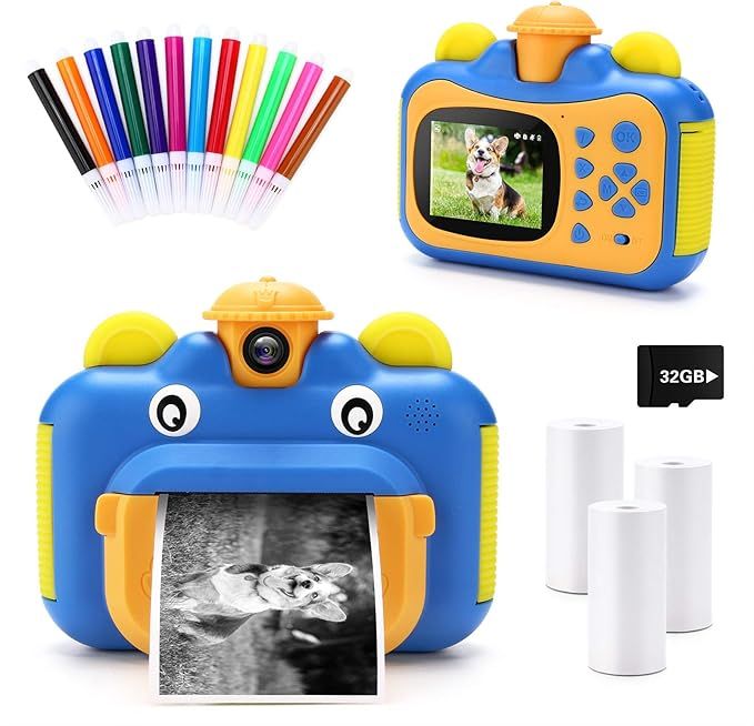 INKPOT Instant Print Camera for Kids,Zero Ink 1080p Video Kids Digital 12MP Selfie Camera for Gir... | Amazon (US)