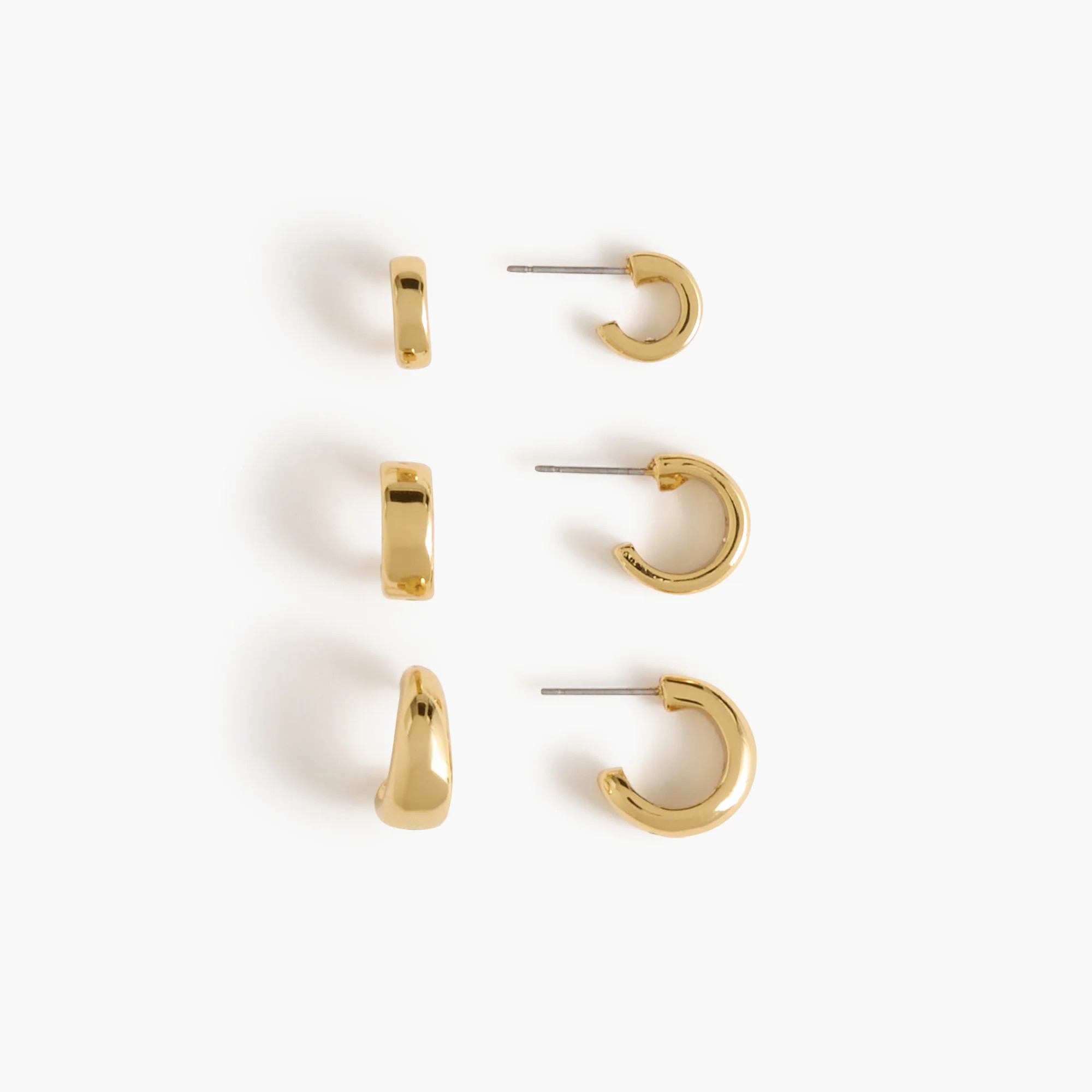 Gold hoop earrings set-of-three | J.Crew Factory