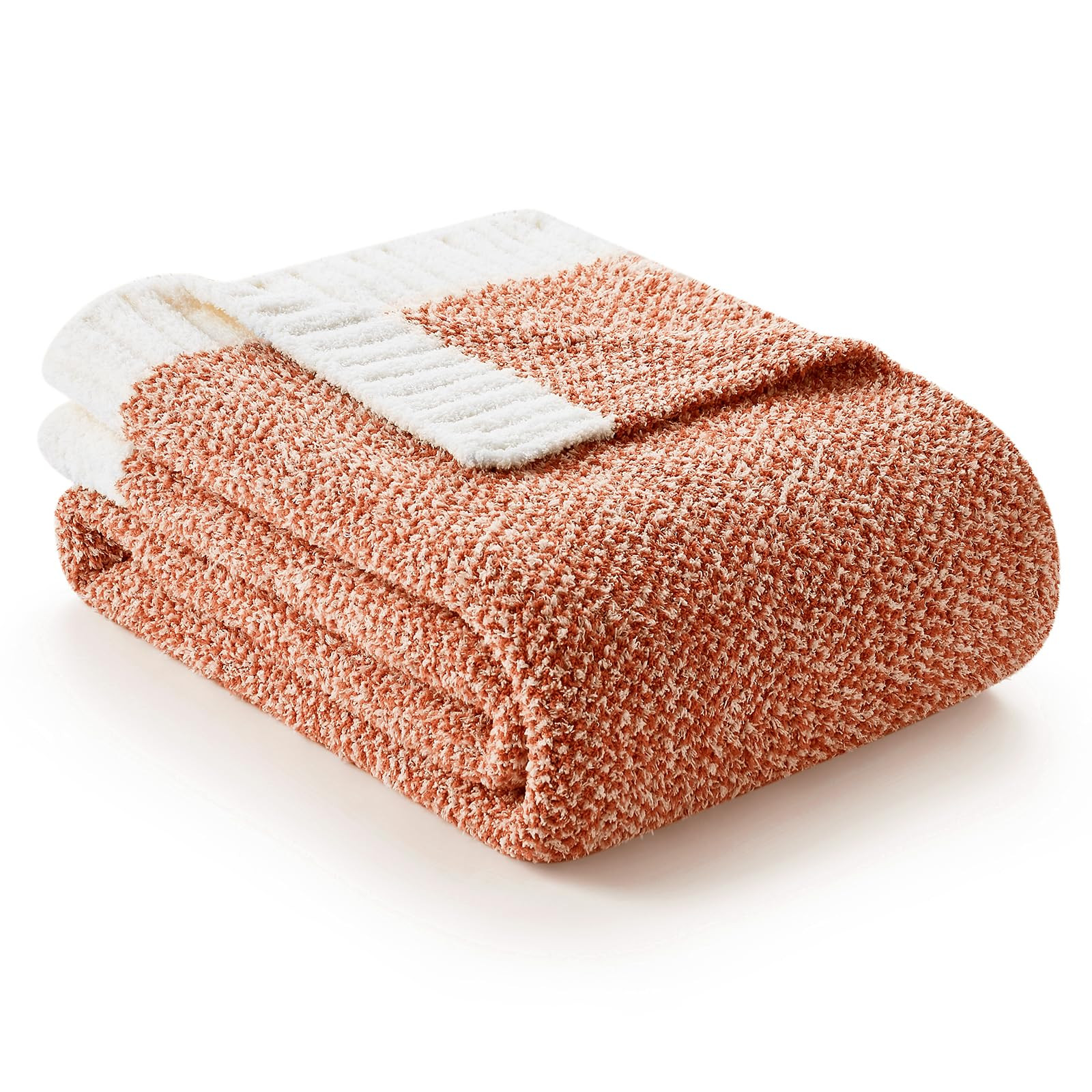 Snuggle Sac Orange Throw Blanket for Fall, Ultra Soft Warm Fall Blanket for Couch, Cozy Fuzzy Kni... | Amazon (US)