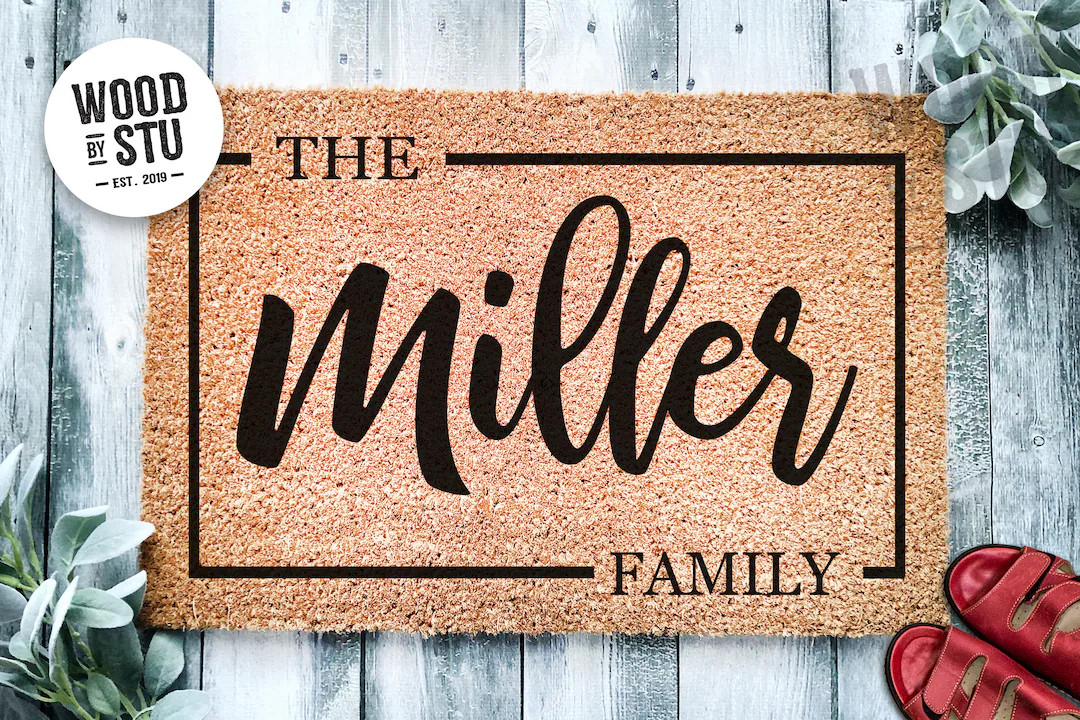 Custom Family Name Door Mat Wedding Gift Personalized - Etsy | Etsy (US)