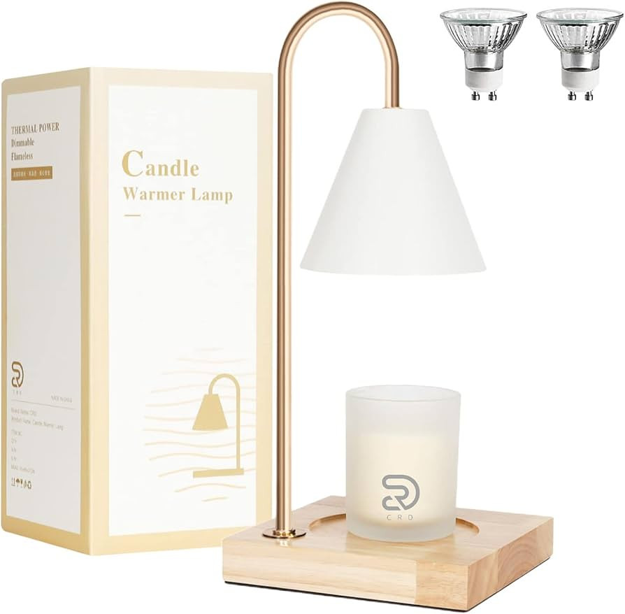 Candle Warmer Lamps, Dimmable Candle Lamp with Wood Base, Top Down Candle Warmer on Table, Electr... | Amazon (US)