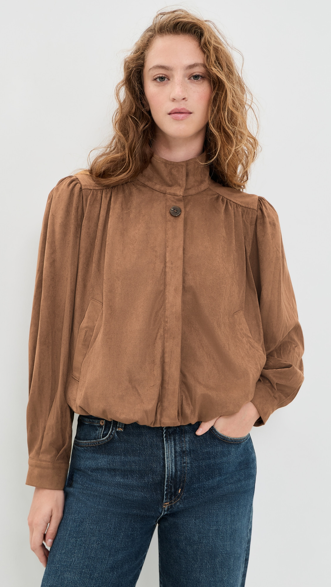 ASTR the Label Estero Faux Suede Jacket Coffee L | Shopbop