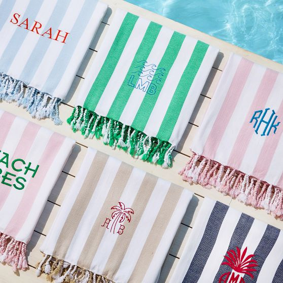 Cabana Stripe Packable Beach Towel | Mark and Graham