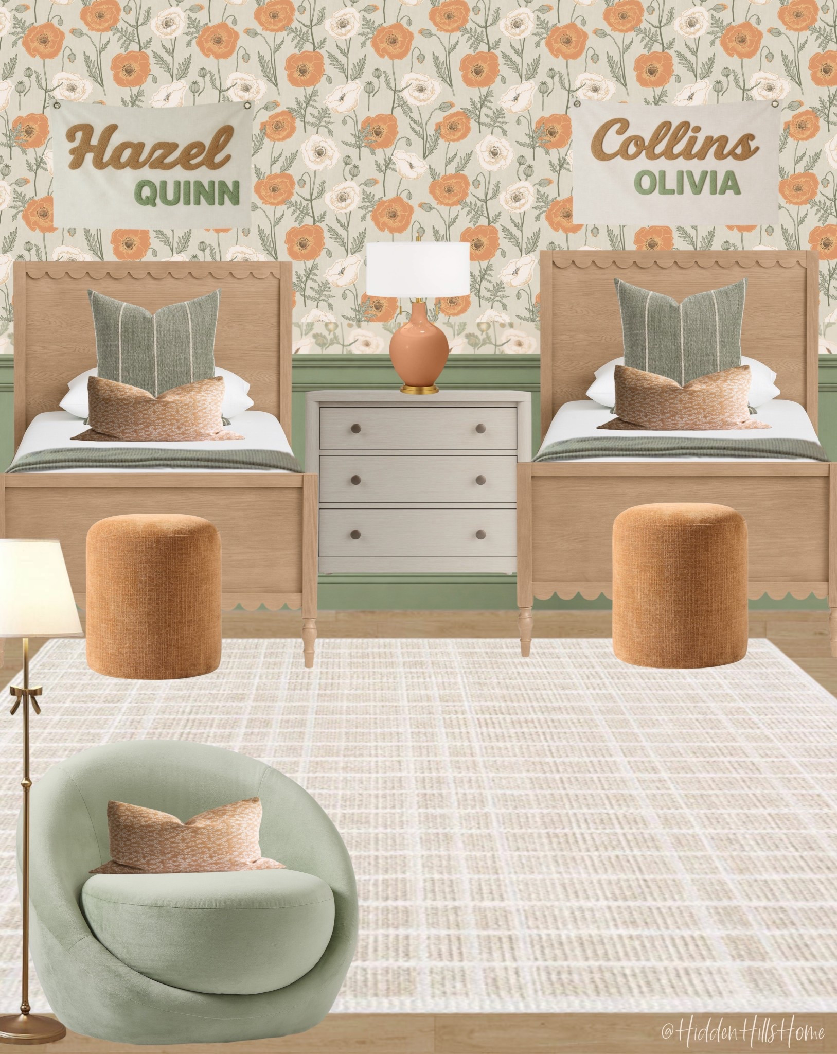 Shared girls bedroom decor ideas, girls room inspiration, Girls bedroom decor ideas, cute girls room design, home decor, twin bed, orange and green floral bedroom inspiration, girls room decor mood board 


#LTKKids #LTKHome #LTKSaleAlert