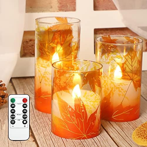 GORGE MOMENT Flickering LED Flameless Candles, Battery Operated Glass Effect Candles with Remote ... | Amazon (US)