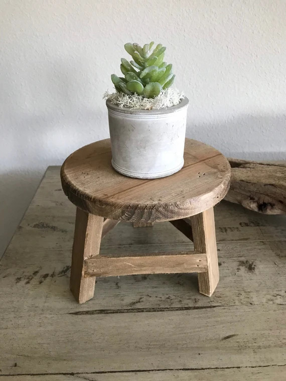 Small Handmade Round Wood Riser Reclaimed Wood Kitchen Gifts | Etsy | Etsy (US)