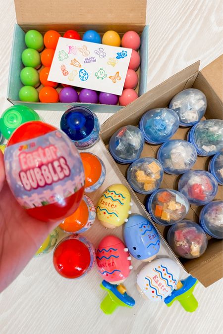 Easter eggs that are ready to go and will be a big hit with your kids

Easter egg bubble set
Easter egg Lego set
Easter egg spinner toy that lights up and plays music 
Easter egg stampers


#LTKhome #LTKkids #LTKSeasonal