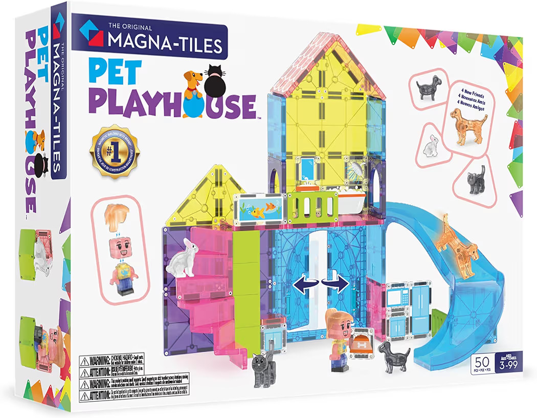 MAGNA-TILES Pet Playhouse 50-Piece Magnetic Construction Set | Amazon (US)