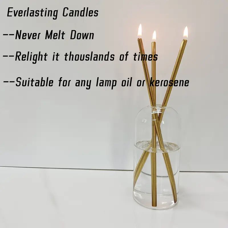 3pcs Fiberglass Oil Lamp Wick with Stainless Steel Candle Sticks - Durable and Auspicious Home De... | Temu Affiliate Program