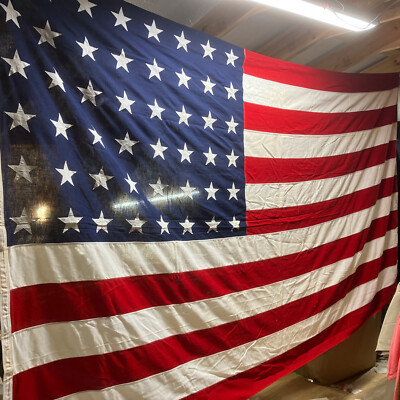 Vintage Huge 6x10 48 Star USA American Flag Storm King Bunting Sewn Stars FS! | eBay US
