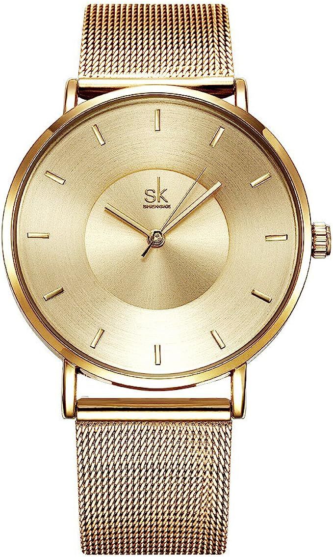 SK Watches Women Stainless Steel Band Ladies Quartz Wristwatches Women Clock Bracelet Watch | Amazon (US)