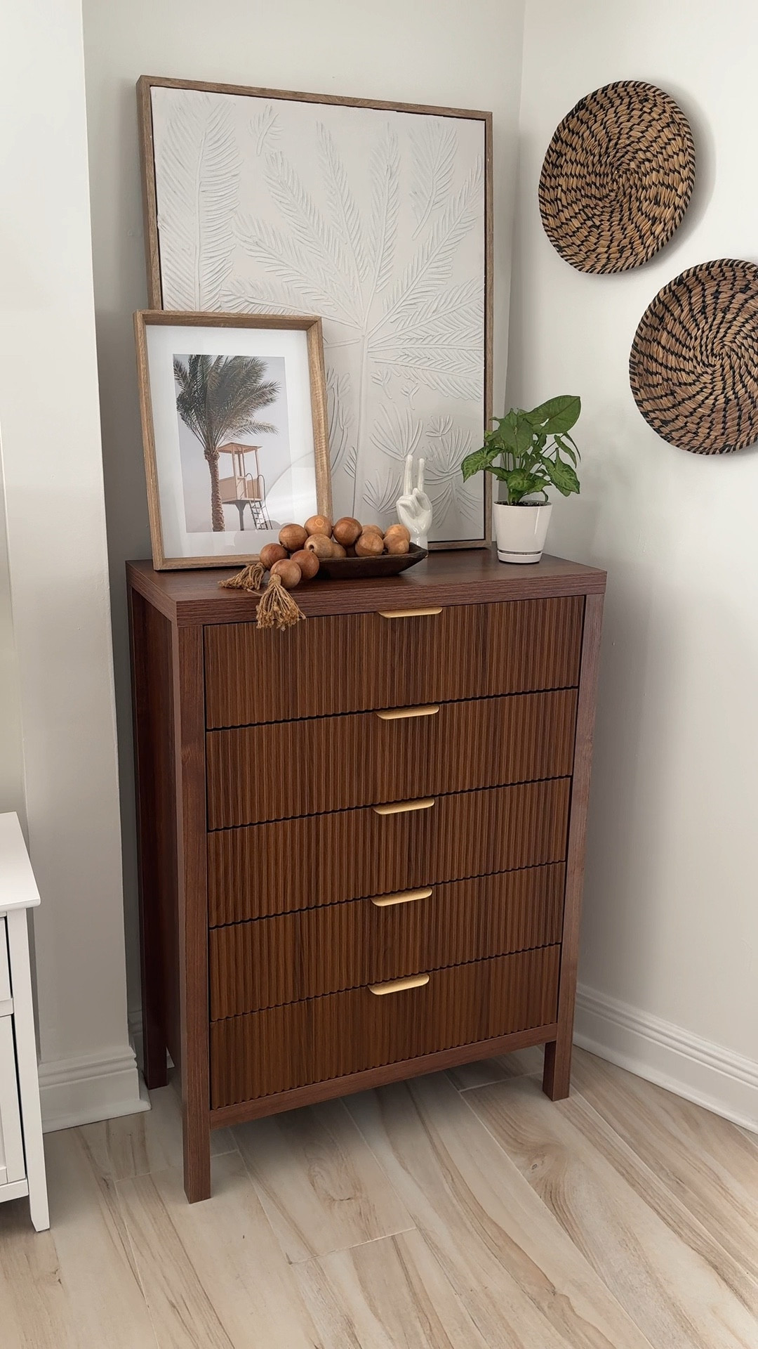 Our closets are tiny, so we added this 5-drawer dresser and it’s been such a game changer.

It comes in walnut, natural, and black, and we use ours to store all of our linens, sheets and pillowcases but it works great for clothing too.

The look is clean and neutral, and honestly…every small space could use a piece like this.

#LTKHome #LTKSaleAlert #LTKdayinmylife