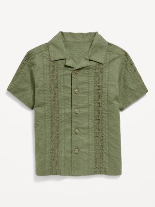 Short-Sleeve Textured Camp Shirt for Toddler Boys | Old Navy (US)