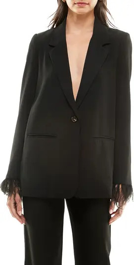 WAYF x Jourdan Sloane Nits Feather Cuff Blazer | Nordstrom | Nordstrom