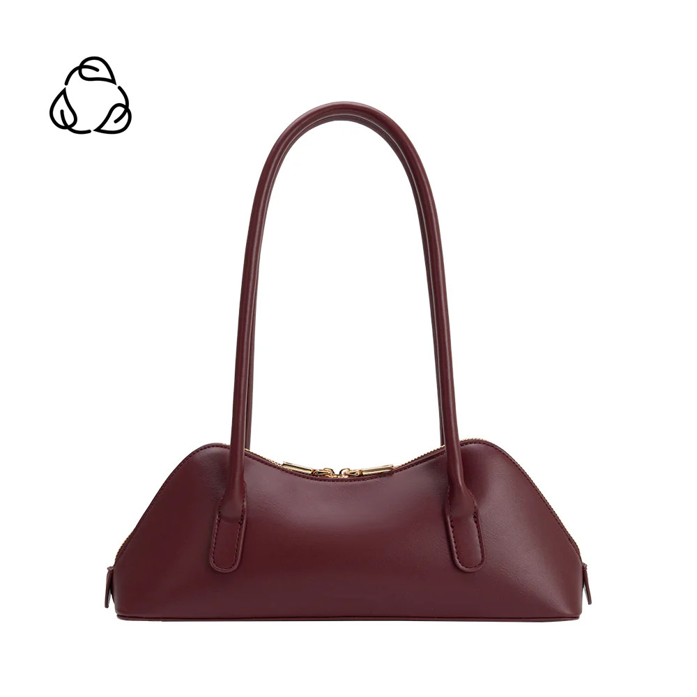 Burgundy Red Dakota Recycled Vegan Leather Shoulder Bag | Melie Bianco | Melie Bianco