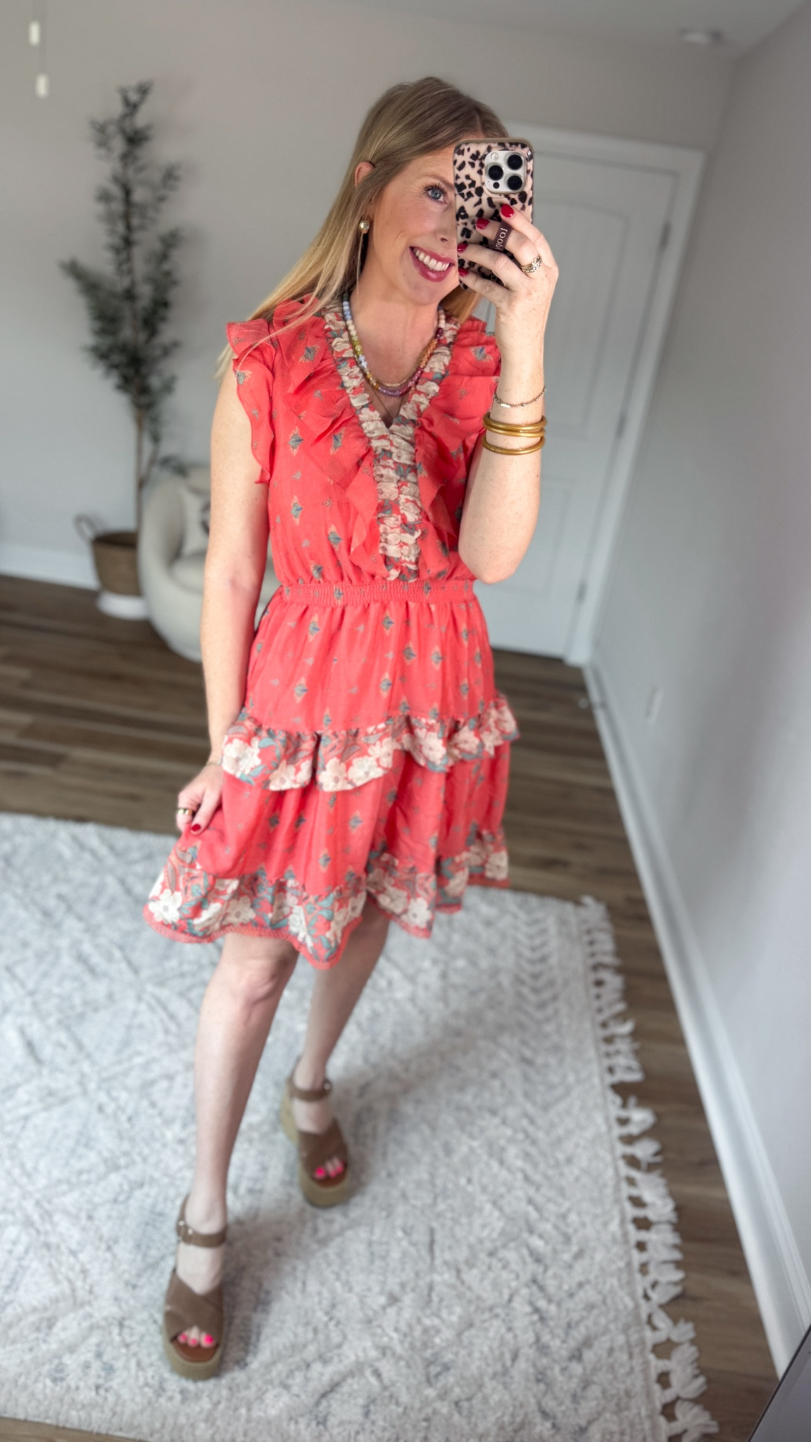 Daily try on, Walmart outfit, Walmart fashion, Walmart try on, coral floral dress 

#LTKmomlife #LTKootd