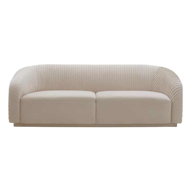 Yara Pleated Velvet 90.6" Rolled Arm Sofa | Wayfair North America