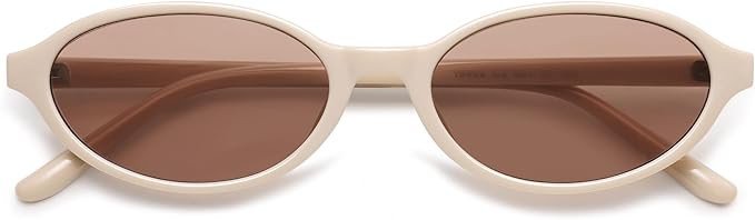 Retro Small Oval Cat Eye Sunglasses for Women 90s Sunnies Lightweight Narrow Shades Trendy Sun Gl... | Amazon (US)