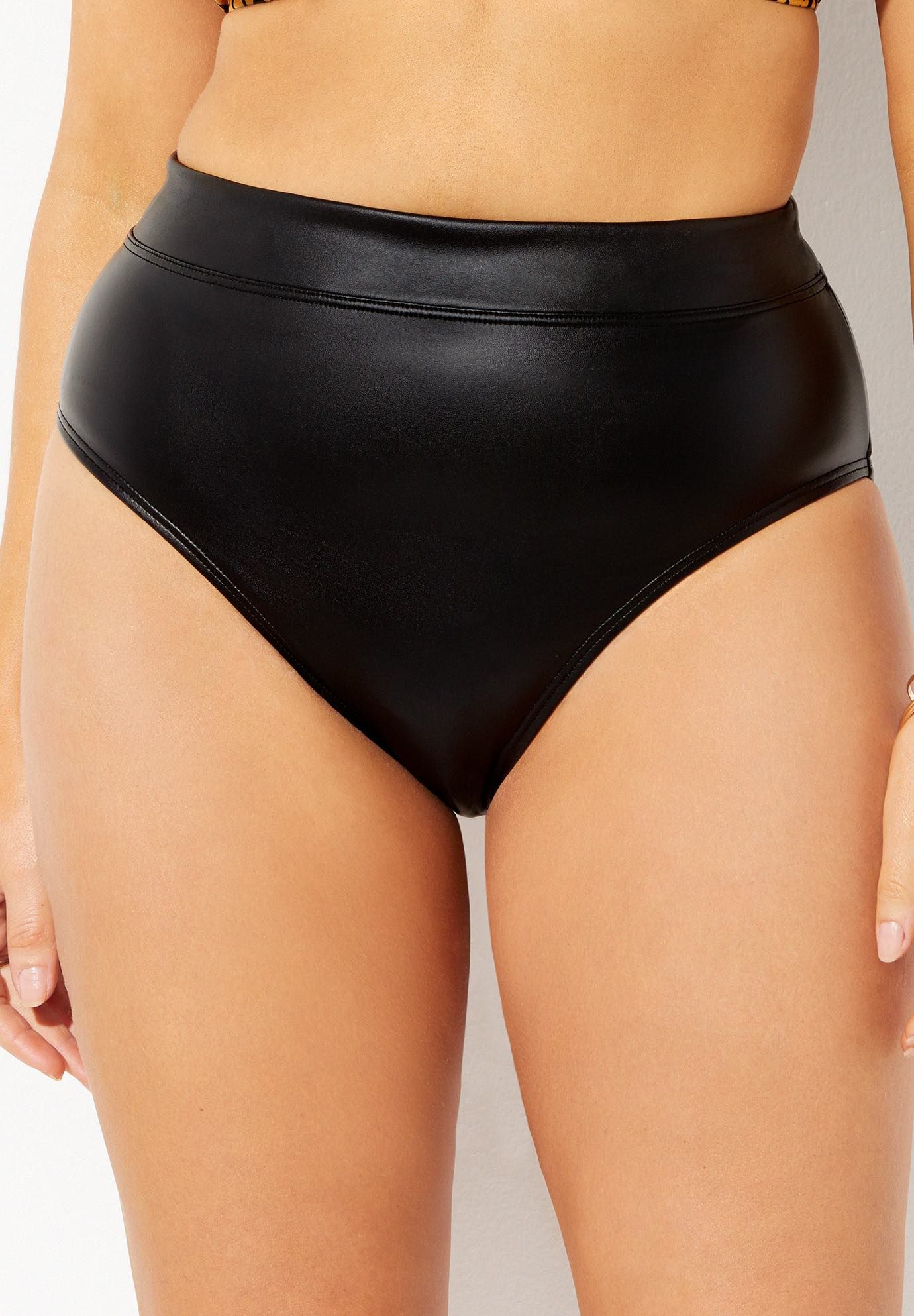GabiFresh Faux Leather Bikini Bottom | Swimsuitsforall.com