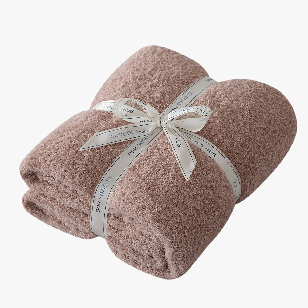 Knit Throw Blanket for Couch - Super Soft Bed Blanket， Fluffy Fuzzy Plush Lightweight Cozy Blan... | Amazon (US)