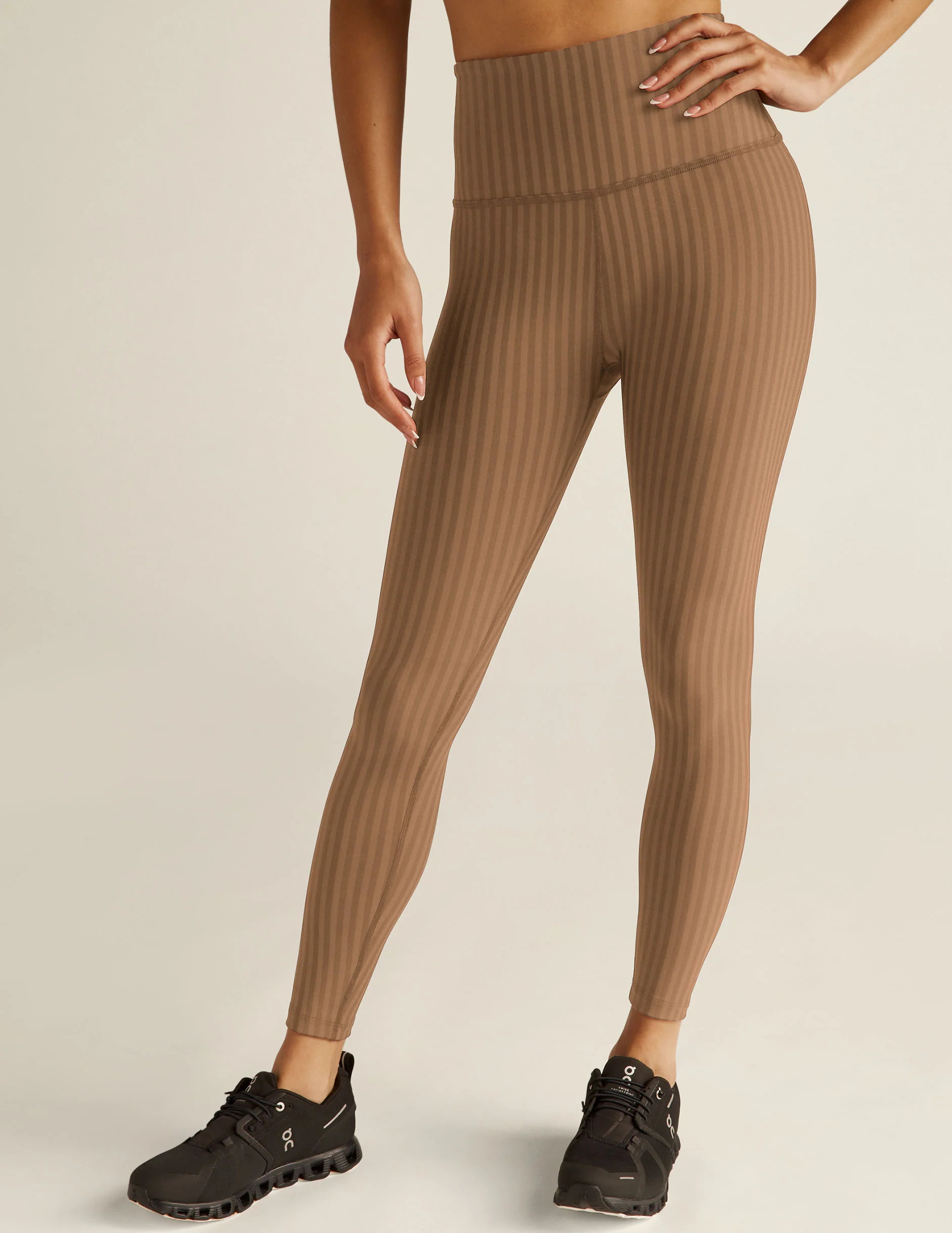 Striped Jacquard Caught In The Midi High Waisted Legging | Beyond Yoga | Beyond Yoga