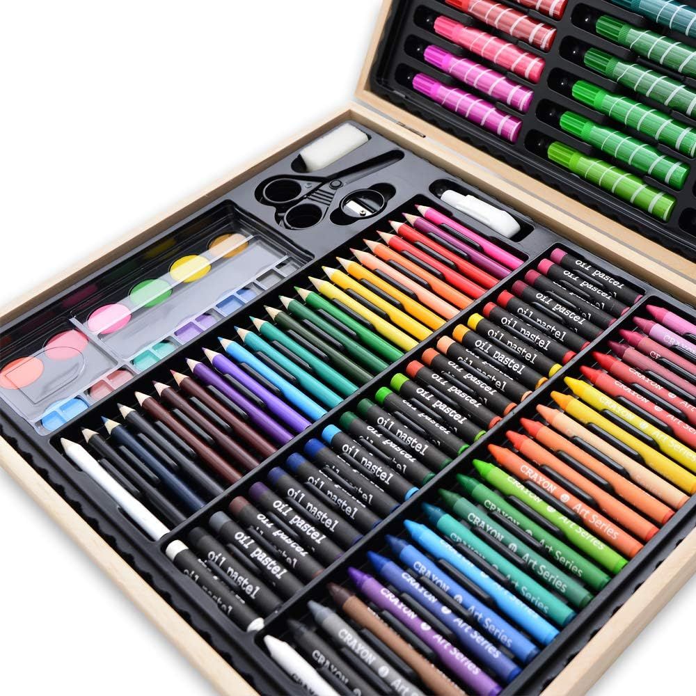 Darnassus 130-Piece Art Set, Deluxe Professional Color Set, with Compact Portable Wooden Case, Ar... | Amazon (US)