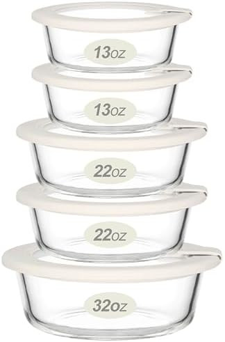 Urban Green Glass Food Storage Containers with Glass Lids, Microwave Safe Food Container Set, Ait... | Amazon (US)