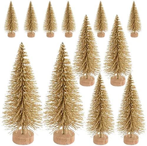 Glitter Pine Trees Mini Artificial Christmas Tree Small Pine Trees for Christmas Decoration Bottl... | Amazon (US)