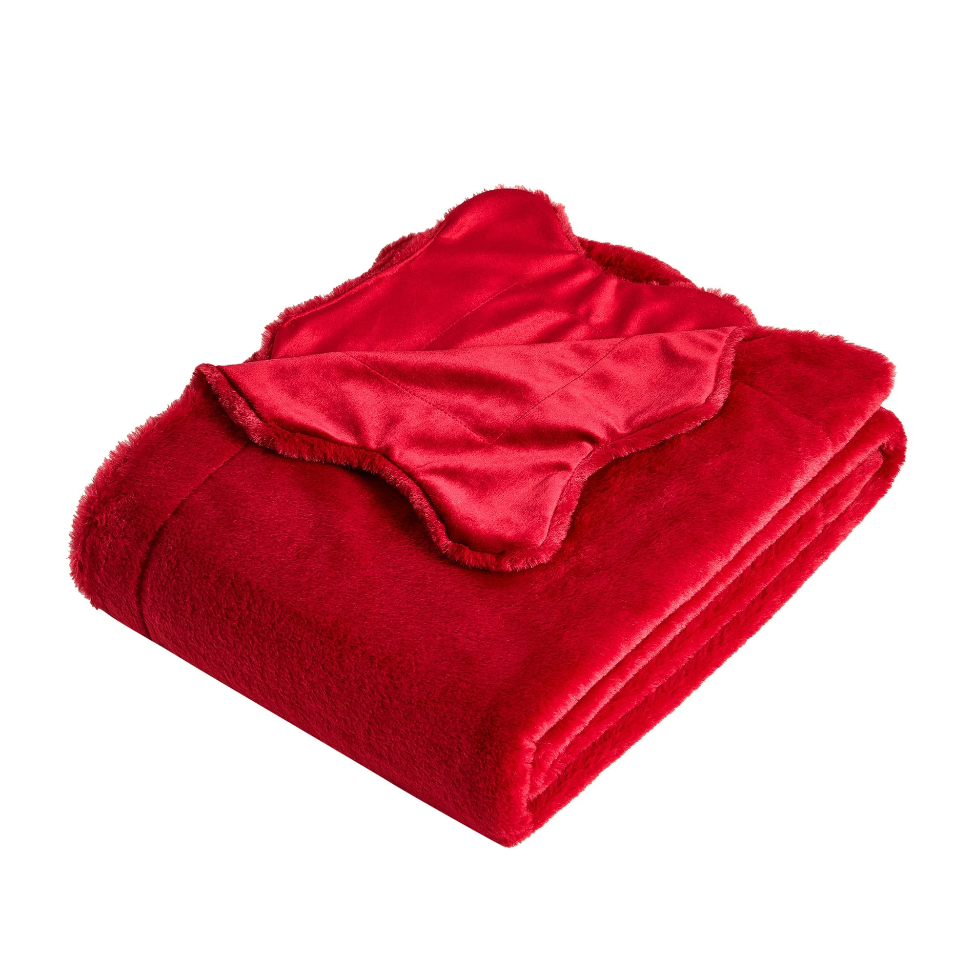 My Texas House Faux Fur Scallop throw 50"x60", Red | Walmart (US)
