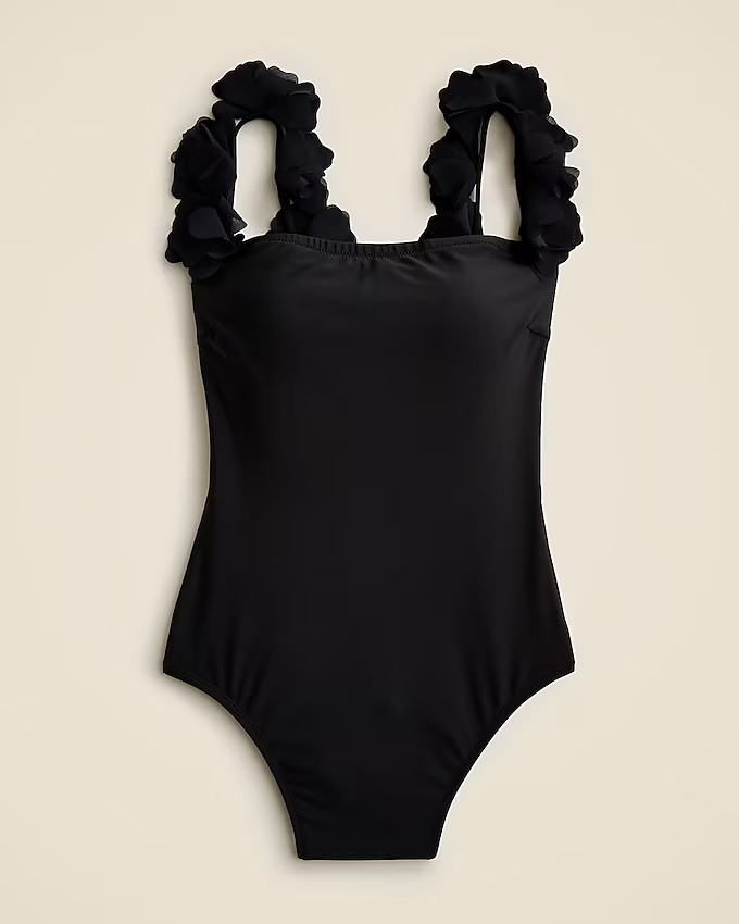 Flower-strap one-piece swimsuit | J. Crew US