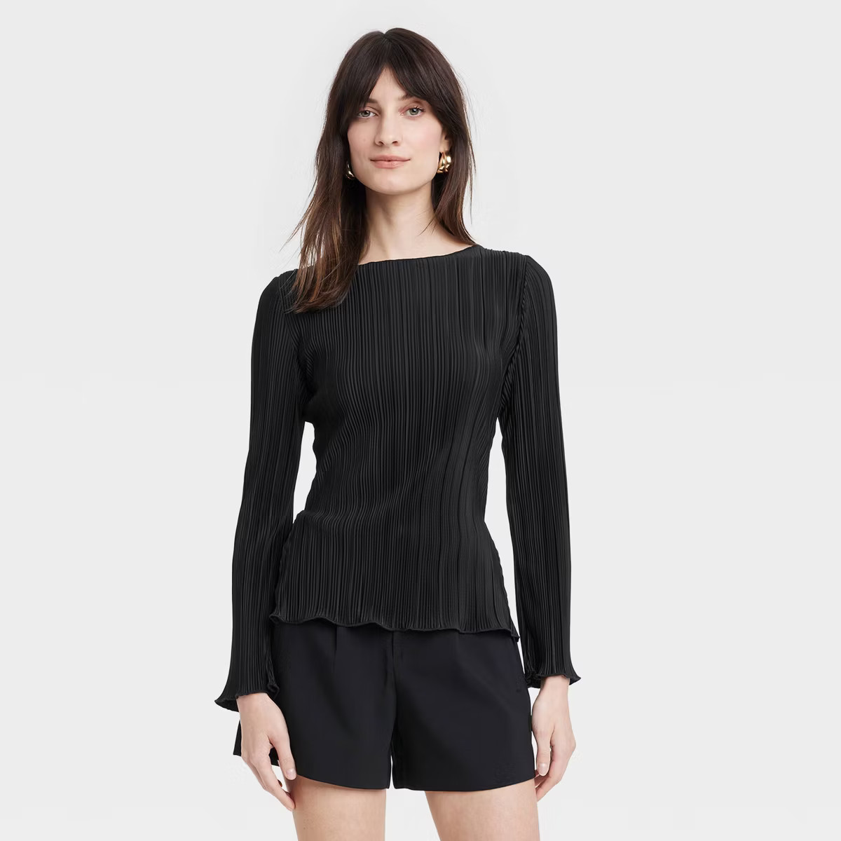 Women's Long Sleeve Plisse Top - A New Day™ | Target