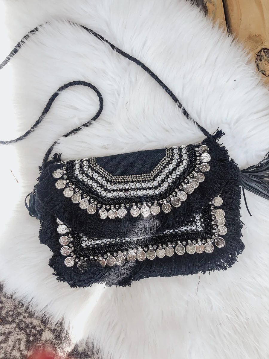Bohemian black coin purse | The Barefoot Brunette Boutique
