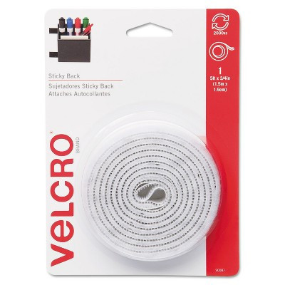 Velcro Sticky-Back Hook and Loop Fastener Tape with Dispenser 3/4 x 5 ft. Roll White 90087 | Target