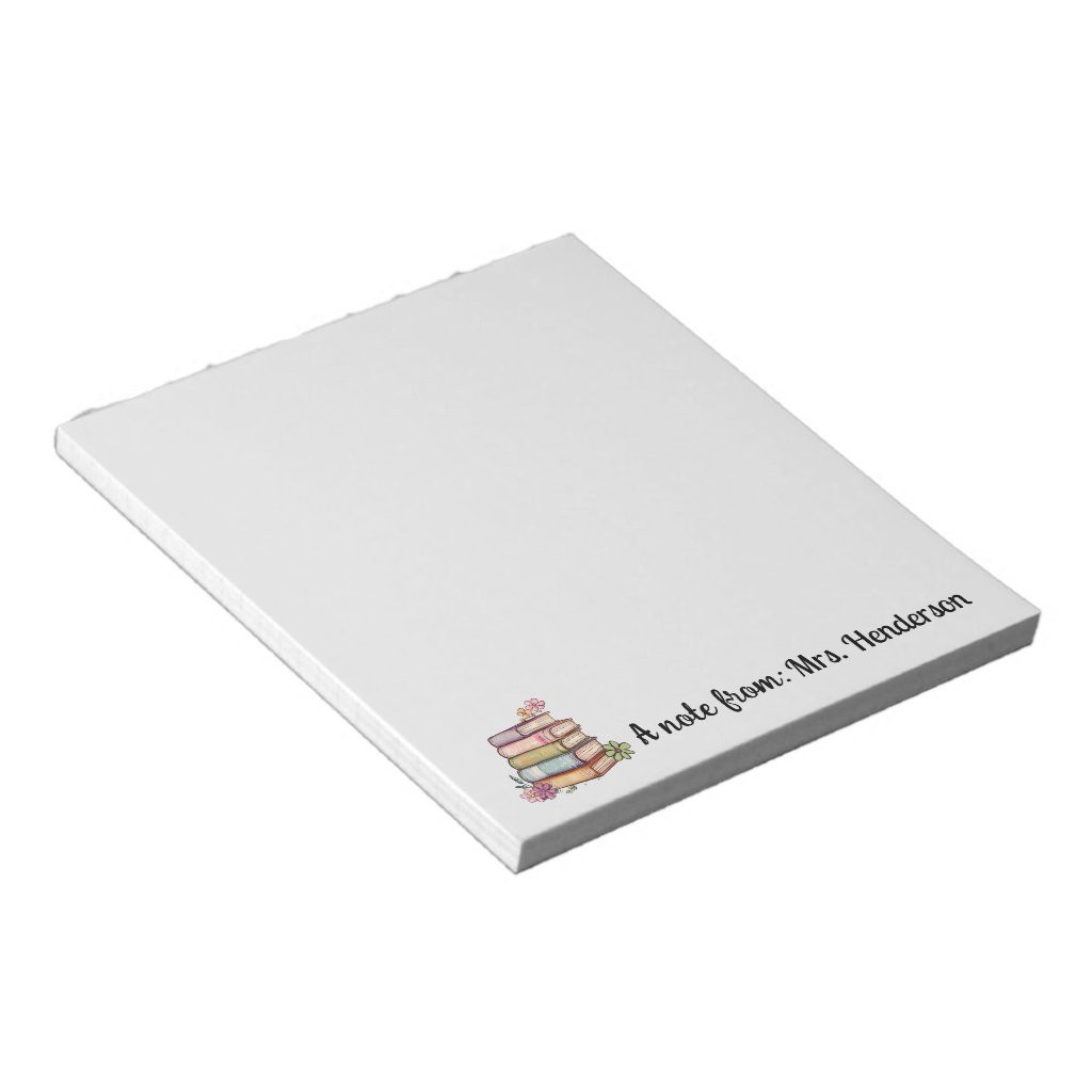Teacher Appreciation Gift Custom Name Notepad | Zazzle