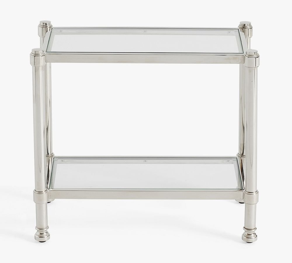 Open Box: Everson Rectangular Side Table, Polished Nickel | Pottery Barn (US)