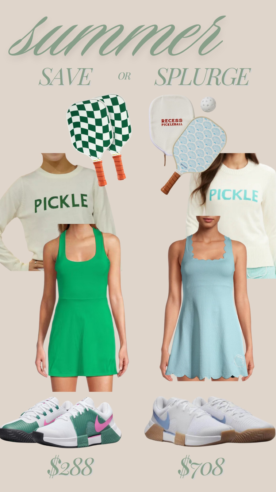 Save or splurge, pickleball edition. Either way, you're winning. 

#LTKFindsUnder100 #LTKFitness #LTKActive