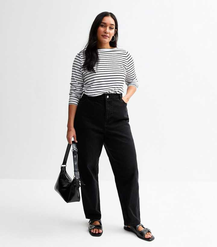 Curves Black Hannah Straight Leg Jeans | New Look | New Look (UK)