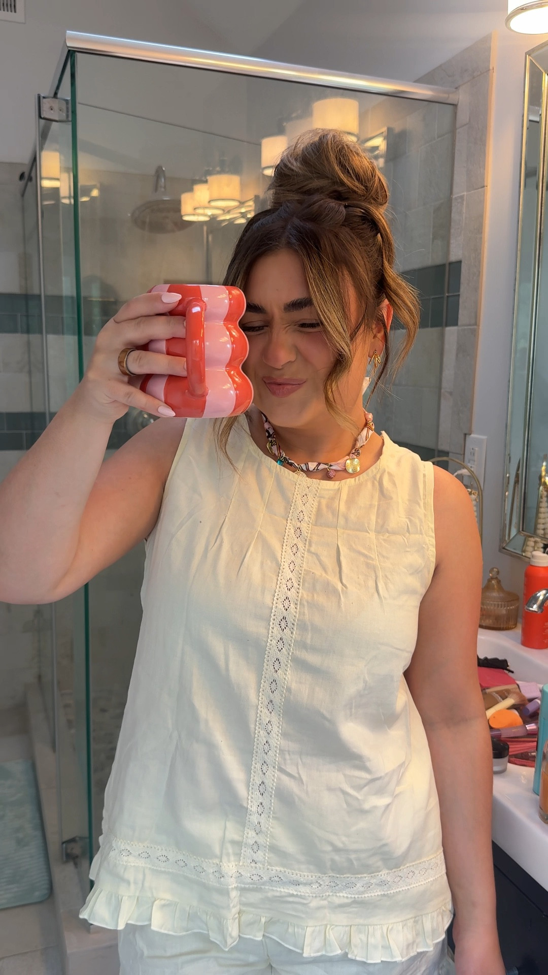 makeup lineup, pjs and my outfit for the day!! 

#LTKBeauty #LTKmomlife #LTKootd