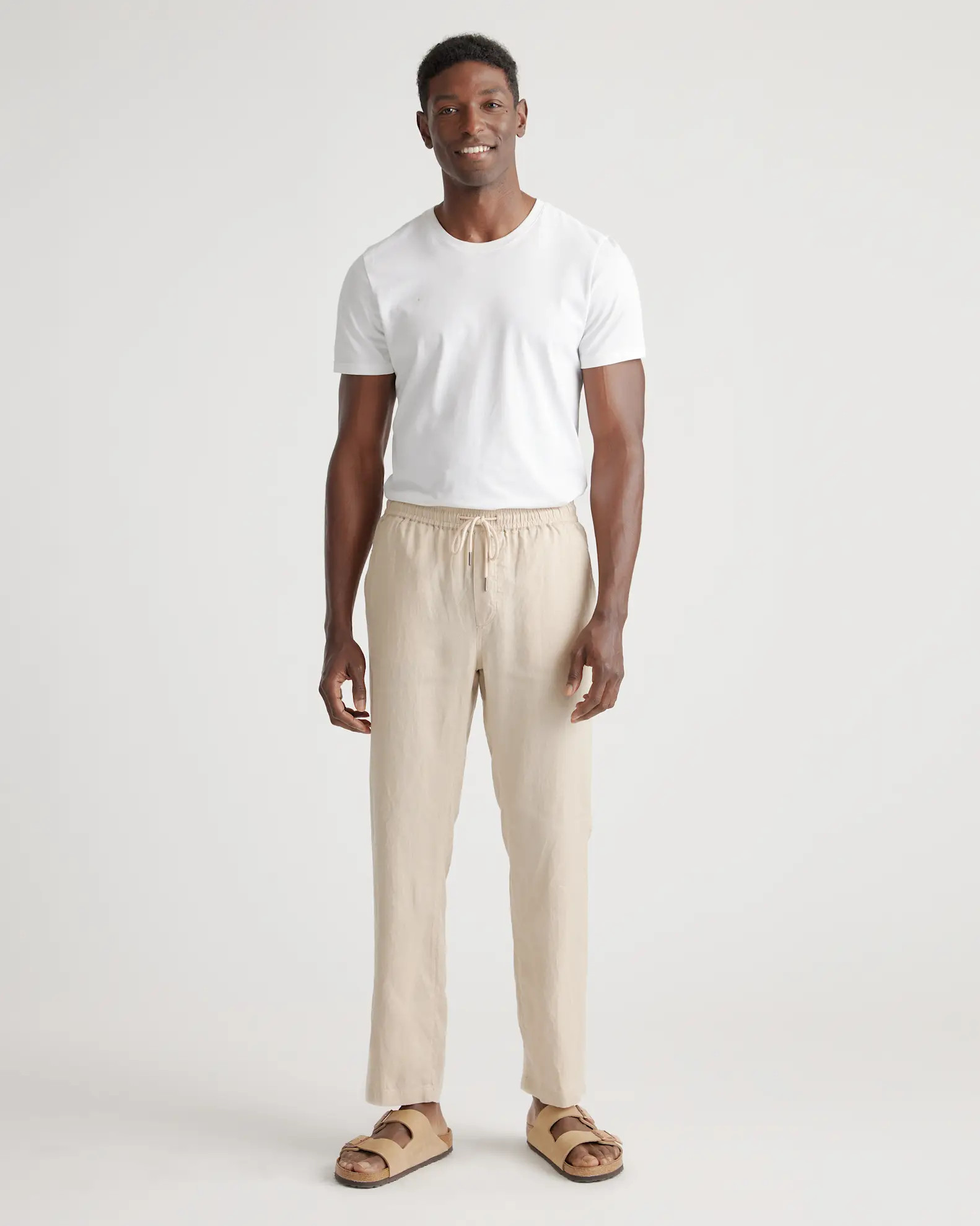 100% European Linen Drawstring Beach Pants in Driftwood | Quince