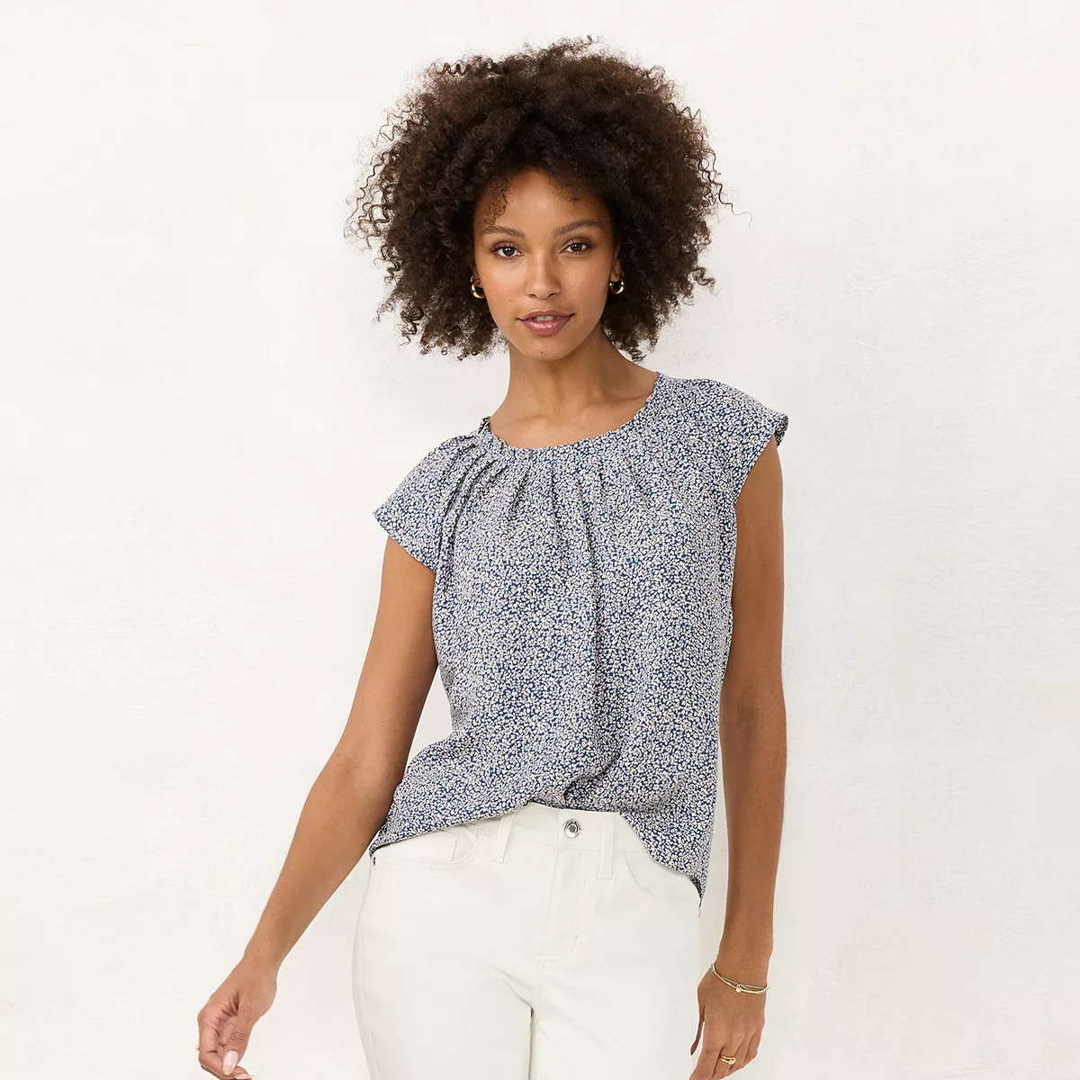 Women's LC Lauren Conrad Pleated Scoopneck Top | Kohl's