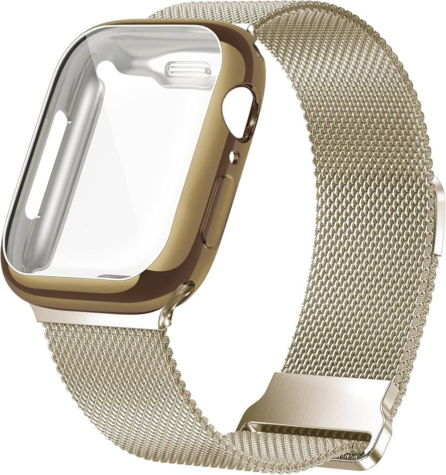 Geoumy Metal Magnetic Bands Compatible for Apple Watch Band 38mm with Case, Stainless Steel Milan... | Amazon (US)