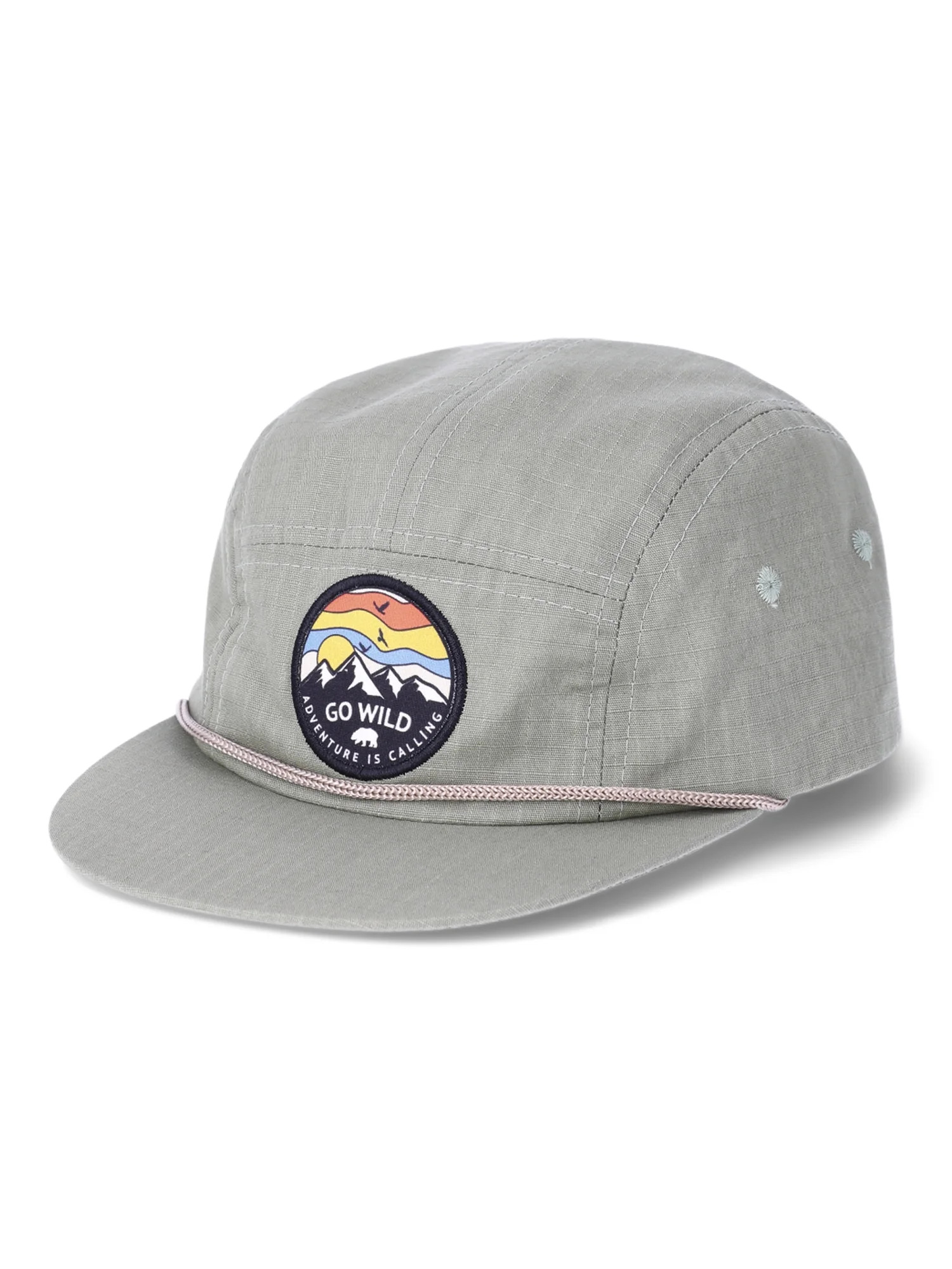 Wonder Nation Boys Flat Bill Hat with Printed Patch, Terrace Green | Walmart (US)