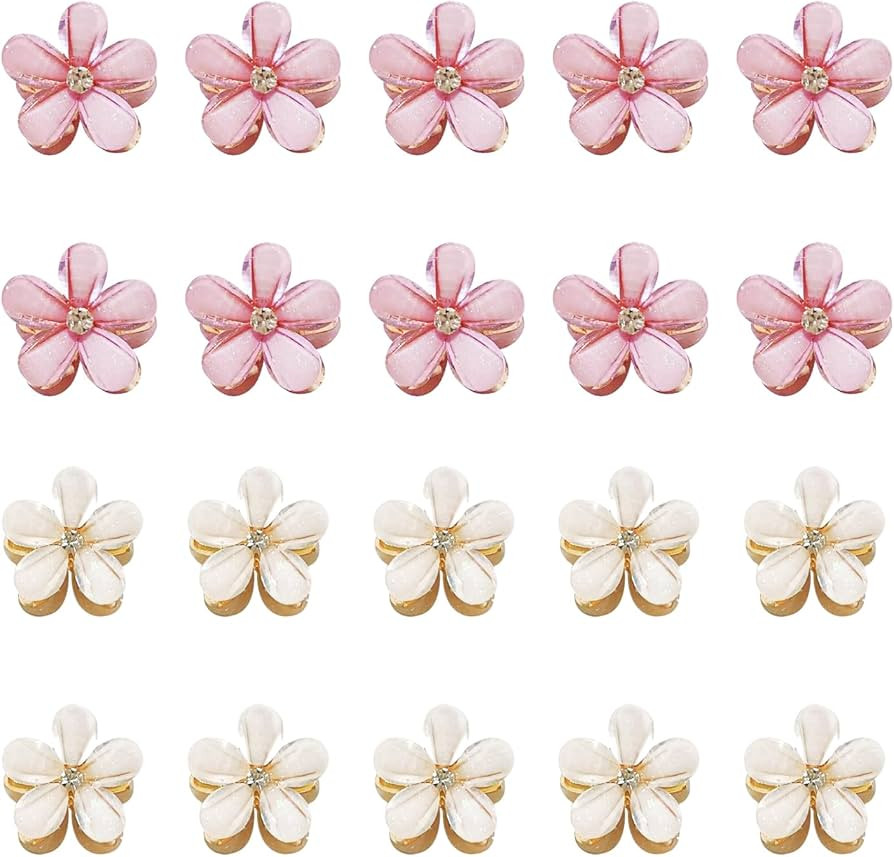 20 Crystal Flower Clips, Mini Flower Claw Clips, Flower Hair Clips Girls Women Hair Clips, Cute S... | Amazon (DE)