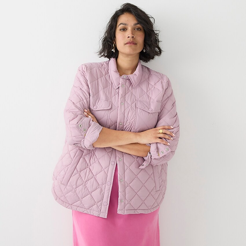 Quilted lightweight shirt-jacket | J. Crew US