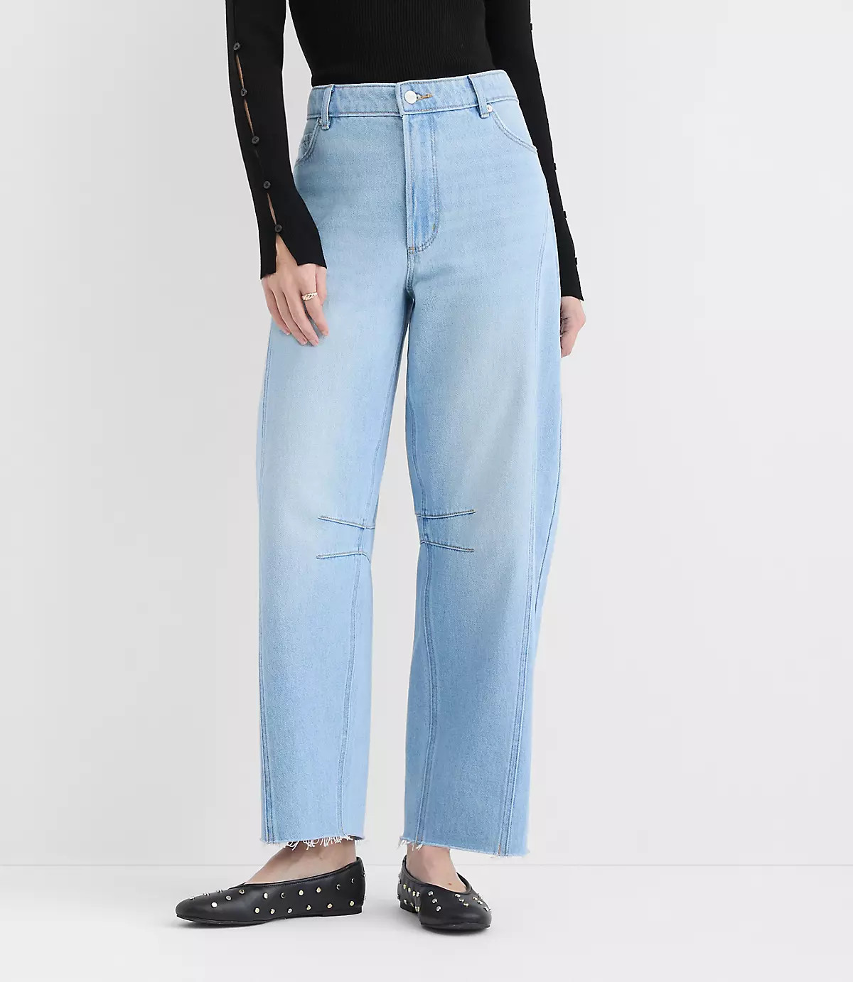 Rivete Tall Fresh Cut Horseshoe Jeans in Haze Wash | LOFT